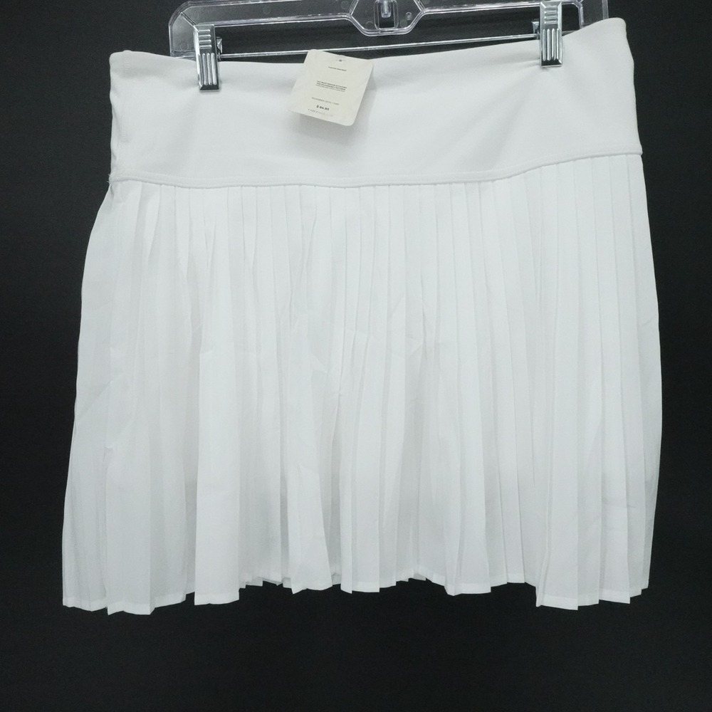 Fabletics Skirt Womens XL White Pleated Lined Mini Tennis Stretch Active Outdoor